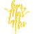 From Miss to Mrs  Love Themed Gold Cake Topper for Proposal, Wedding, Bridal Shower or Anniversary Cake (Pack of 2)