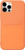 Orange Peach Felt Lined Silicone Phone Case with Stitched Front Pocket for iPhone 12 Pro Max + Tempered Glass Screen Protector