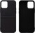 Black Felt Lined Silicone Phone Case with Stitched Front Pocket for iPhone 12 Pro Max + Tempered Glass Screen Protector