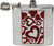 6 oz Pocket Hip Alcohol Liquor Flask in Etched Red Hearts Print  Made from 304 (18/8) Food Grade Stainless Steel