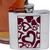6 oz Pocket Hip Alcohol Liquor Flask in Etched Red Hearts Print  Made from 304 (18/8) Food Grade Stainless Steel