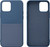 Navy Felt Lined Silicone Phone Case with Stitched Front Pocket for iPhone 12 Pro Max + Tempered Glass Screen Protector