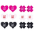 Naughty Collection: 6 Pairs of Disposable Assorted Shape Breast Petals Nipple Cover Pasties (Eat Me)