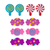 Candy World Glitter Collection: 5 Pairs of Disposable Assorted Shape Breast Petals Nipple Cover Pasties
