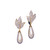 Two Tone CASTED EAR W/PEARL 18KT Plated Earrings with Hand Set Swarovski Crystals