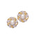 PEAR BUTTON EAR 18KT Two Tone Plated Earrings with Hand Set Swarovski Crystals