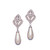 Pearl Drop Design 18KT Two Tone Plated Earrings with Hand Set Swarovski Crystals