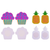 Food Bonanza Glitter Collection: 5 Pairs of Disposable Assorted Shape Breast Petals Nipple Cover Pasties