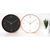 Modern Minimalist Rose Gold on Black Silent Wall Clock with Glass Top (Numerical Dial)