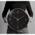 Modern Minimalist Rose Gold on Black Silent Wall Clock with Glass Top (Numerical Dial)