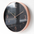 Modern Minimalist Rose Gold on Black Silent Wall Clock with Glass Top (Numerical Dial)