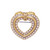 Heart PIN Design 18KT Two Tone Plated Pins with Hand Set Swarovski Crystals
