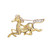Horse 18KT Two Tone Plated Pins with Hand Set Swarovski Crystals