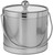 Hand Made In USA Brushed Silver Double Walled 3Quart Insulated Ice Bucket With Ice Tongs (Metallic Deco Collection)
