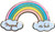 Set of 2 Rainbow Shaped "Magical AF" Enamel Lapel Pins (1" X 1.25")