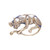 Sphynx 18KT Two Tone Plated Pins with Hand Set Swarovski Crystals