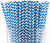 Sky Blue Chevron Pattern Paper Straws