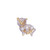 TACK PIN CAT 18KT Two Tone Plated Pins with Hand Set Swarovski Crystals