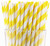 Yellow Swirl Pattern Paper Straws