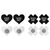 Naughty Collection: 6 Pairs of Disposable Assorted Shape Breast Petals Nipple Cover Pasties (Kiss Me)