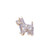 TACK PIN DOG 18KT Two Tone Plated Pins with Hand Set Swarovski Crystals