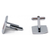 Men's PlatinumPlated Silver Brown Strip Cufflinks in Gift Box