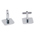 Men's PlatinumPlated Silver Brown Strip Cufflinks in Gift Box
