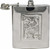 Pocket Hip Alcohol Liquor Flask in Etched Print  Made from 304 (18/8) Food Grade Stainless Steel (6 oz, King of Clubs)
