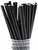 Made in USA Pack of 150 Biodegradable Paper Drinking Straws (Nontoxic, BPICertified, Chlorine Free) (Solid Black)