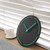 Modern Minimalist Dark Concrete Gray Silent Wall Clock (Teal)