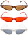 Set of 3  Retro 1950s Narrow Cat Eye Sunglasses UV 400 Protection (Assorted: Tortoise, White & Red)