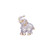 TACK PIN ELEPHANT 18KT Two Tone Plated Pins with Hand Set Swarovski Crystals