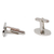Men's PlatinumPlated Silver Oval Cufflinks in Gift Box
