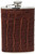8 oz Brown Crocodile Leather Discrete Pocket Hip Alcohol Liquor Flask - Made from 304 (18/8) Food Grade Stainless Steel