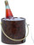 Hand Made In USA Truffle Brown Crocodile Pattern Double Walled 3Quart Insulated Ice Bucket With Ice Tongs (Leatherette Collection)