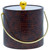 Hand Made In USA Truffle Brown Crocodile Pattern Double Walled 3Quart Insulated Ice Bucket With Ice Tongs (Leatherette Collection)