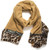 Cashmere & Rayon Wrap Shawl for Women Winter Extra Large (68" X 29") Pashmina Scarf (Caramel Leopard With Leopard Belt Design)