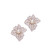 TT CLIP FLOWER ER W/PRL CNTR 18KT Two Tone Plated Earrings with Hand Set Swarovski Crystals