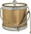 Hand Made In USA Brushed Gold With Silver Trim Double Walled 3Quart Insulated Ice Bucket With Ice Tongs (Metallic Deco Collection)