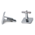 Men's PlatinumPlated Silver Black & Steel Cufflinks in Gift Box