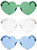 Set of 3  Stylish Colorful Modern Chic Plastic Frameless Party Sunglasses UV 400 Protection (Clear, Blue & Green)