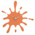 Modern Minimalist Orange Ink Splash Silent Wall Clock (19.5 X 18.8)