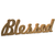 Rustic Decorative Brown "Blessed" Wooden Cutout Free Standing Sign 6" X 22"