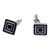 Men's PlatinumPlated Black Window Cufflinks in Gift Box