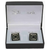 Men's PlatinumPlated Black Window Cufflinks in Gift Box