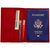 Genuine Cowhide Leather RFID-Blocking Passport Cover Case Holder & Wallet