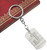 Brushed Metal Silver Stencil Letter B Keychain Ring (Fits Like a Puzzle Piece)