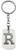 Brushed Metal Silver Stencil Letter B Keychain Ring (Fits Like a Puzzle Piece)