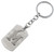 Brushed Metal Silver Stencil Letter L Keychain Ring (Fits Like a Puzzle Piece)