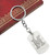 Brushed Metal Silver Stencil Letter L Keychain Ring (Fits Like a Puzzle Piece)
